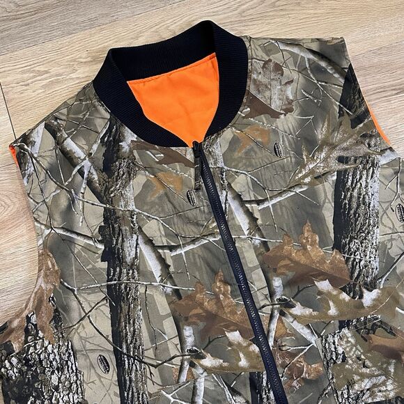 Bob Allen Realtree Hardwoods Camo Orange Reversible Hunting VEST Mens XXL New - Picture 1 of 12